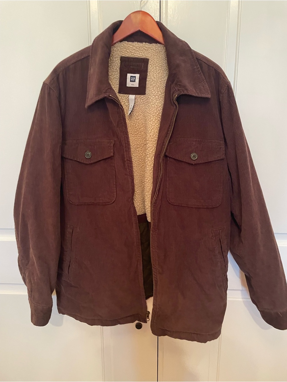 GAP Brown Corduroy Sherpa-Lined Field Jacket